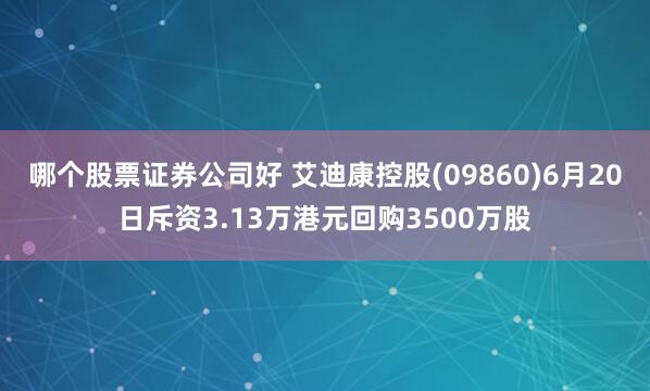 哪个股票证券公司好 艾迪康控股(09860)6月20日斥资3.13万港元回购3500万股